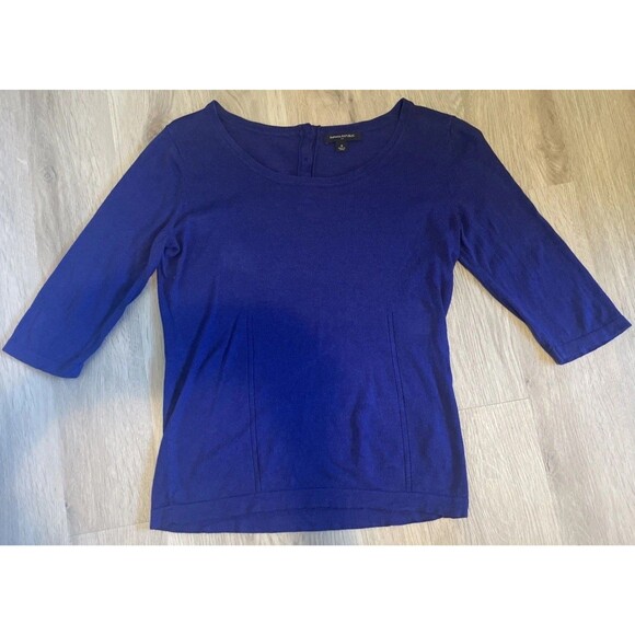 Banana Republic 3/4 Sleeve Lightweight, Dark Blue Sweater, Medium - Picture 1 of 7